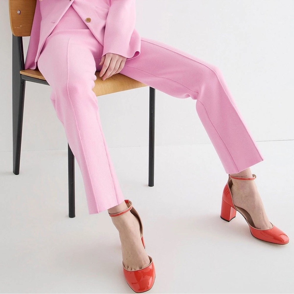 J Crew Delaney Kickout Sweater Ankle Pant Classic Pink Clean Girl - Picture 13 of 14